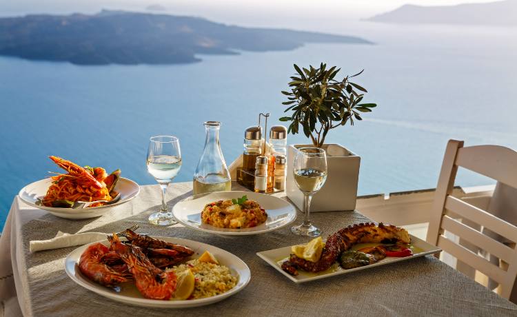 Romantic Seafood Dinner in Santorini for Two